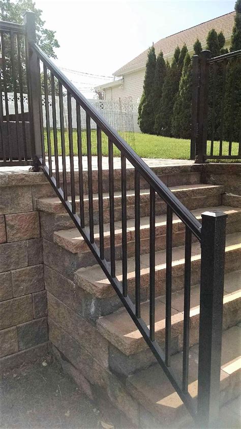 Aria Railing 36 In X 6 Ft Bronze Powder Coated Aluminum Preassembled Deck Stair Railing