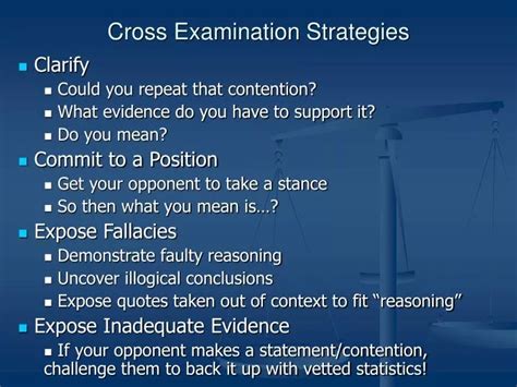 Ppt Cross Examination Strategies Powerpoint Presentation Free