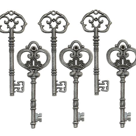 Big Keys Large Skeleton Keys Big Key Pendants Black Gunmetal Keys