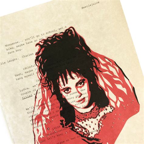 Beetlejuice Tim Burton Movie Script Maitland Lydia 80s Etsy Hong Kong