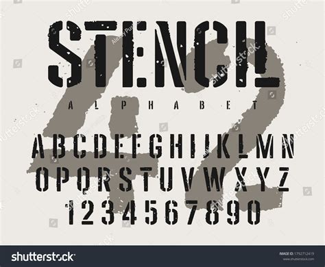 Stencil Alphabet Grunge Texture Effect Rough Stock Vector Royalty Free