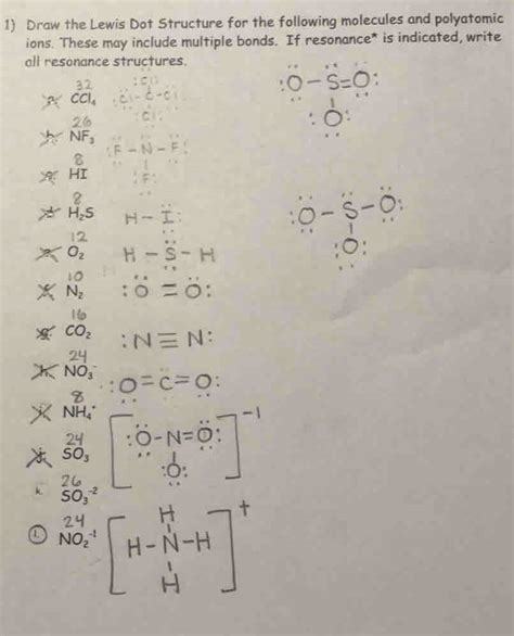 Draw The Lewis Dot Structure For The Following Molecules And