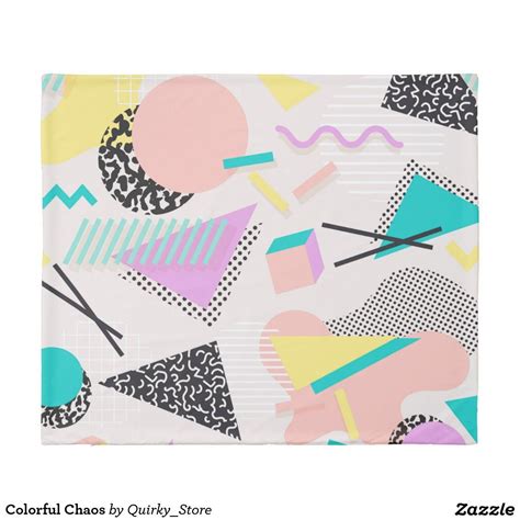 Colorful Chaos Duvet Cover Zazzle Pattern Art Memphis Design