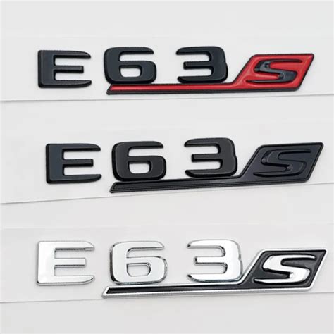 3D ABS Chrome Black Car Rear Trunk Badge Decal Emblem Sticker E63S Logo