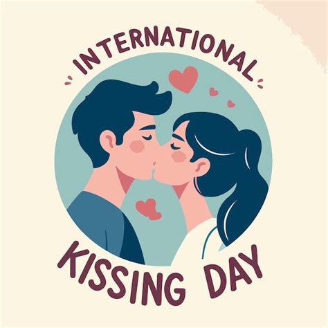 Dia Internacional Do Beijo De Illustrasi Vetor Premium