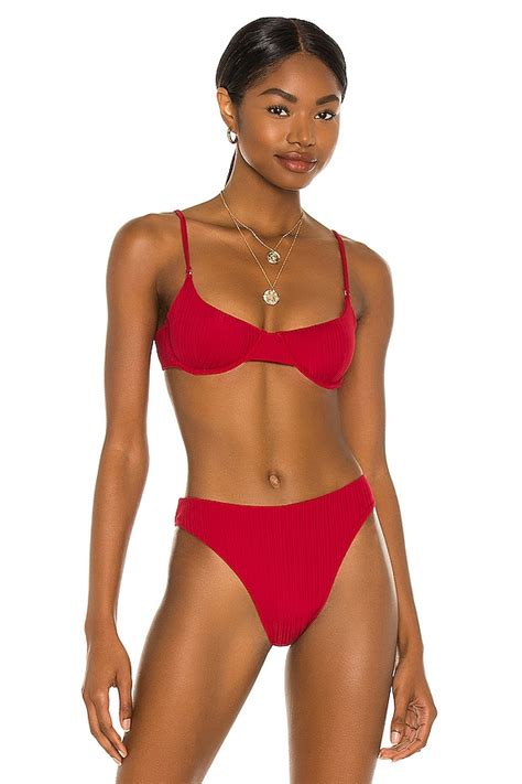 ARO Swim X Madelyn Cline Lynn Bikini Top In Scarlet REVOLVE