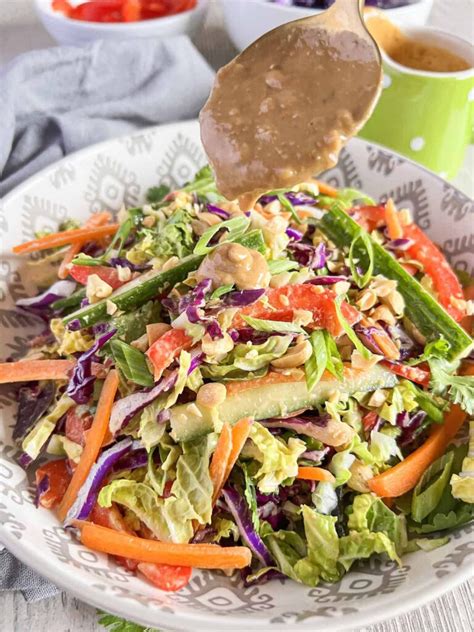 Thai Crunch Salad With Creamy Peanut Dressing Big Delicious Life