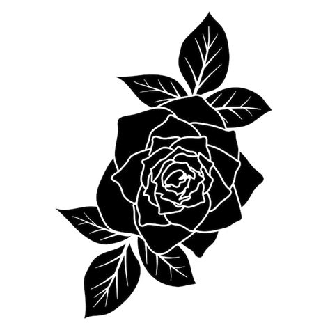 Fondo De Ilustraci N De Vector De Decoraci N De Flor Rosa Negra Silueta