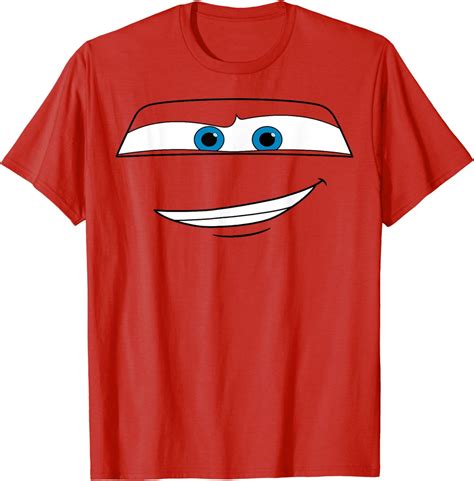 Amazon Disney Pixar Cars Lightning McQueen Big Face Short Sleeve T