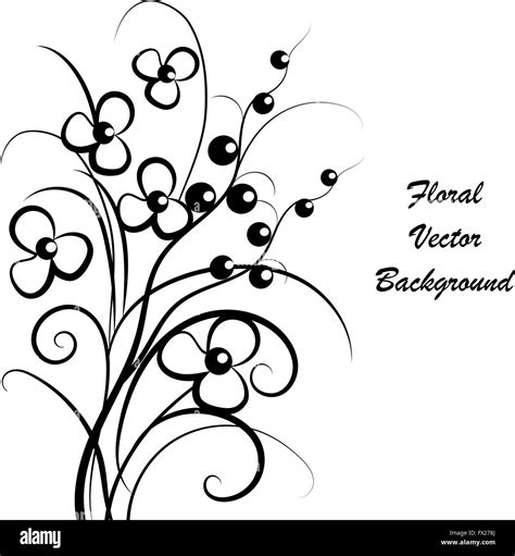 Simple Floral Background In Black And White Stock Vector Image And Art