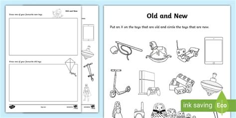 Old And New Worksheets Teacher Made Twinkl