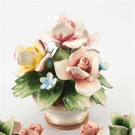 Italian Capodimonte Handcrafted Porcelain Flower Figurine and ...