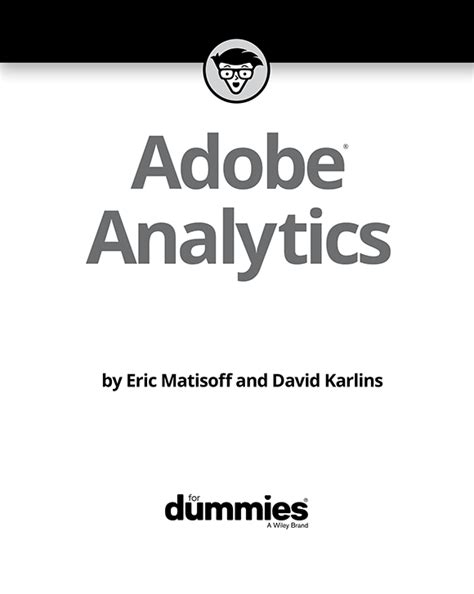 Title Page Adobe Analytics For Dummies Book