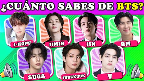 Cuánto SABES de BTS TEST DE BTS K POP GAME DESAFIO KPOP QUIZ