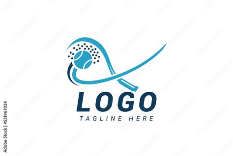 tennis Logo Design, sports logo with blue color. Stock Vector | Adobe Stock