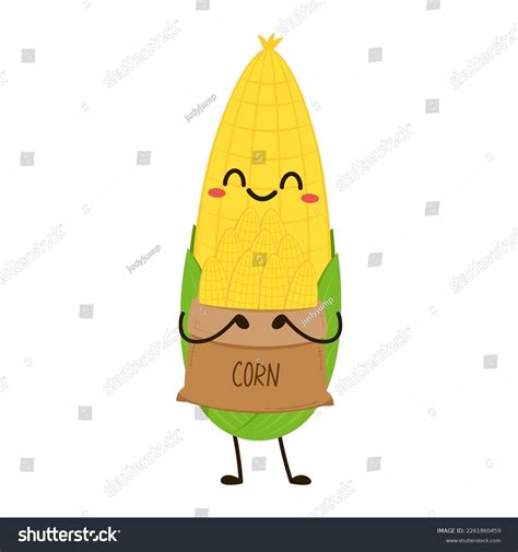 Corn Cartoon Vector Cute Vegetable Vector Stock Vector (Royalty Free ...