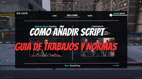 Como A Adir Script De Guia De Trabajos Y Normas Fivem Esx Youtube