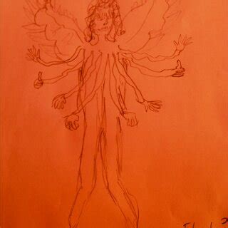 A Multi Limbed Winged Angel Concept Drawing For A 3D Printed Avatar