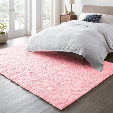 Ophanie Pink Rugs For Living Room 5x8 Fluffy Shag Large Fuzzy Plush