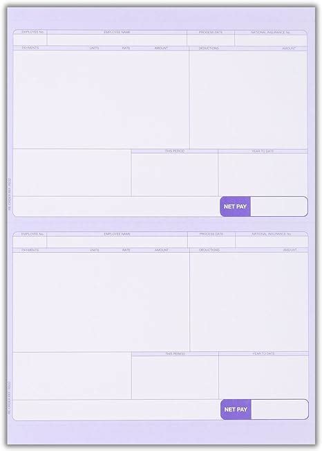 A4 Laser Inkjet Payslips For Sage Payslip Plus Address 2 To The Page