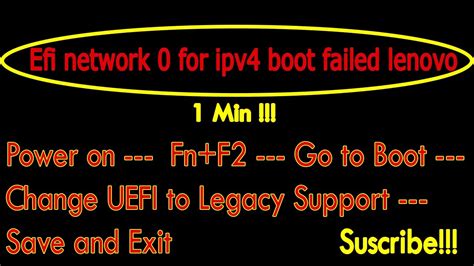 Efi Network 0 For Ipv4 Boot Failed Lenovo