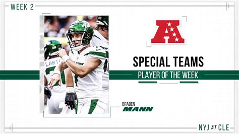 Jets P Braden Mann Named Afc Special Teams Player Of The Week