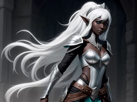 K Pics Solo Female Drow Elf Adventurer Black Skin