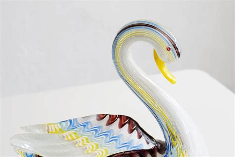 Sold Large Mid Century Murano Art Glass Swan Bowl Seguso Style Rehab Vintage Interiors