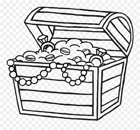 Open Treasure Chest Clip Art Black And White