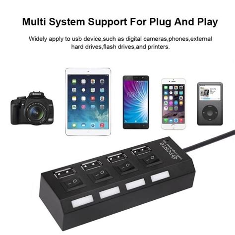 Usb Hub 30 47 Port Splitter Expander With Power Adapter Multi Usb C Hab With Switch Data