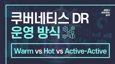 쿠버네티스 재해복구 운영 방식 Warm DR vs Hot DR vs Active Active DR 세미남308 토크아이티