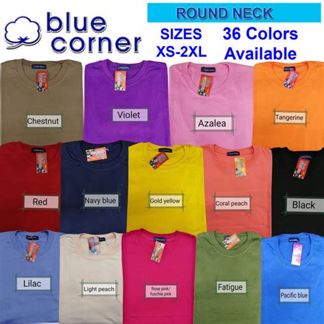 BLUE CORNER ROUND NECK T-SHIRT FOR MEN AND WOMEN 36 COLORS AVAILABLE SIZE XS-2XL | Lazada PH