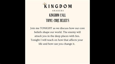 Kingdom Shakers: Core Beliefs - YouTube