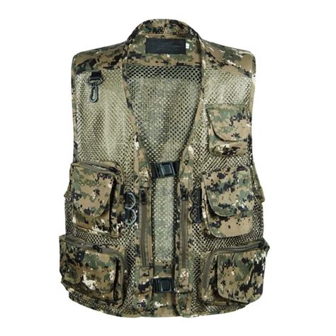 Plus Size Quick Drying Camouflage Hunting Vests Polyester Mesh Fishing