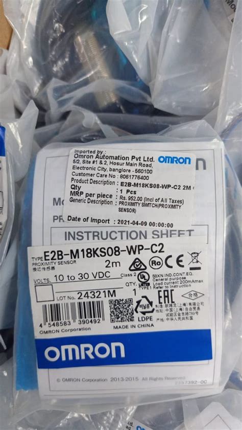 Metal E B M Ks Wp C Omron Proximity Sensor For Industrial Sensing