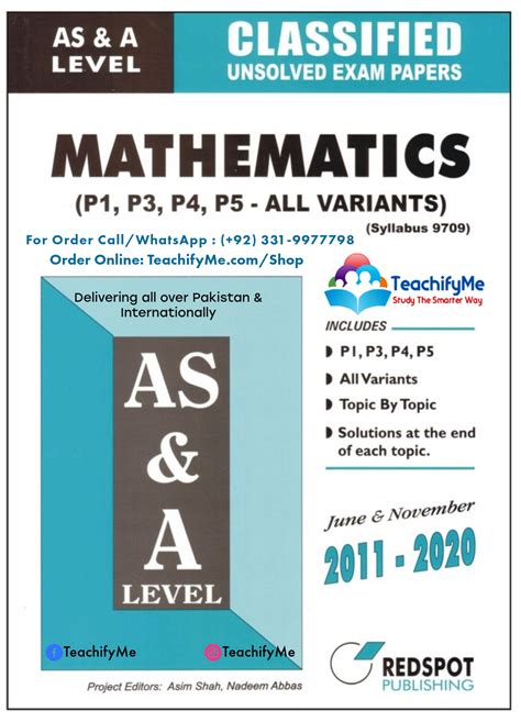 AS A LEVEL CLASSIFIED MATHEMATICS ALL VARIANTS Redspot 2024