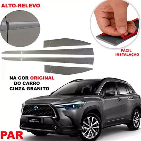 Jogo De Friso Lateral Corolla Cross Cinza Granito 2021 2022