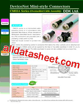 CM03AA P4S 010 Datasheet PDF DDK Ltd