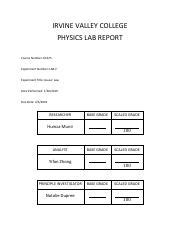 Gauss Law Data Tables Pdf Irvine Valley College Physics Lab