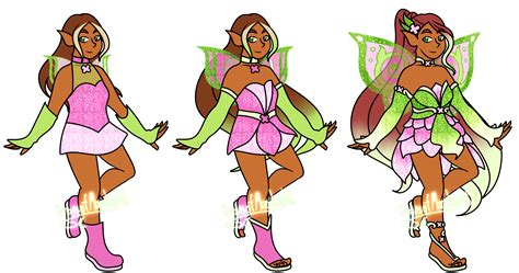 Winx Redux Au Flora S Basic Fairy Forms By Dropsofmoonlight On Deviantart