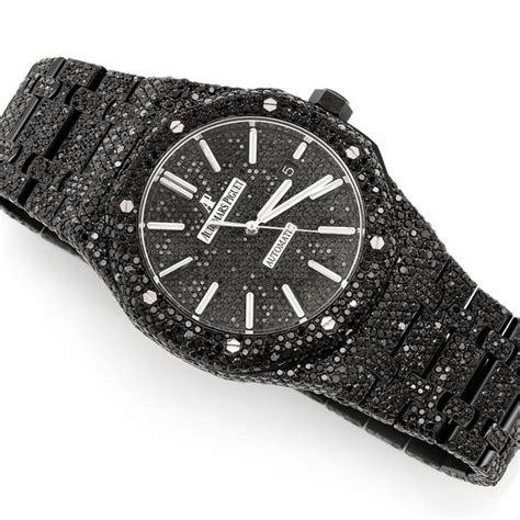 Icebox Audemars Piguet Black Diamond Mm Steel Iced Out