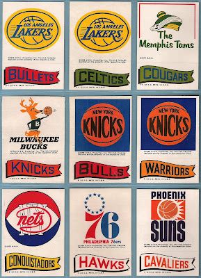 The Fleer Sticker Project 1973 74 Topps Basketball NBA ABA Team Stickers