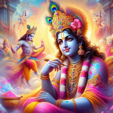 Premium Photo Lord Shri Krishna Holi Festival Image Background