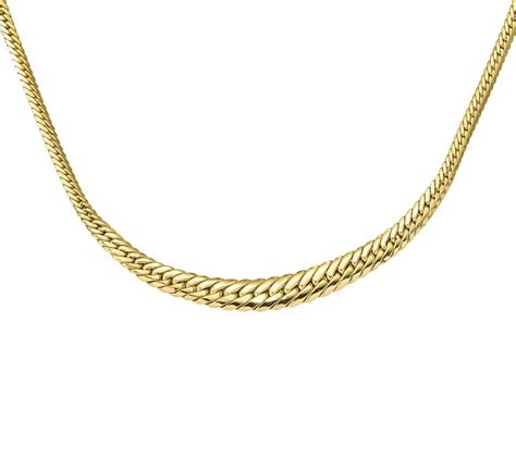 K Gold Graduated Herringbone Necklace G Qvc