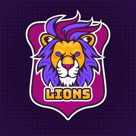 Free Vector Hand Drawn Esport Lion Logo Template