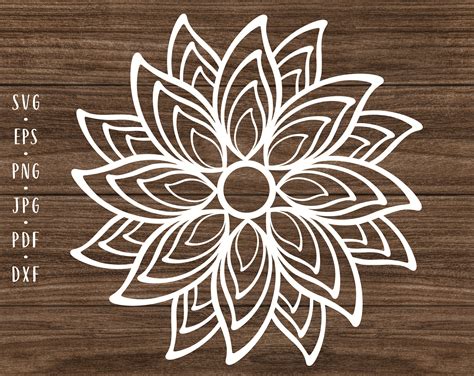 Flower Mandala Svg Floral Mandala Svg Flower Mandala Cut File Etsy