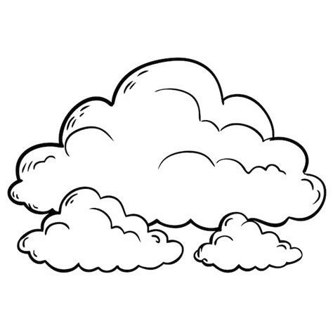 Premium Vector | Cloud flat design black outline on a white background