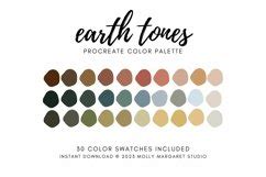 Earth Tones Procreate Color Palette Color Swatches