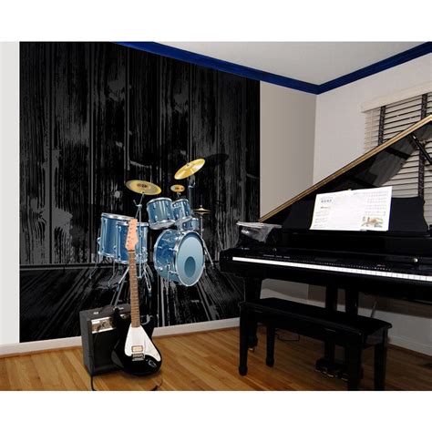 Drum Mural Drums Wall Murals Piano Music Instruments Wallpaper