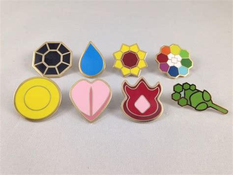 Pokemon Kanto Indigo League Badge Pin Set Badges Etsy Badge Etsy